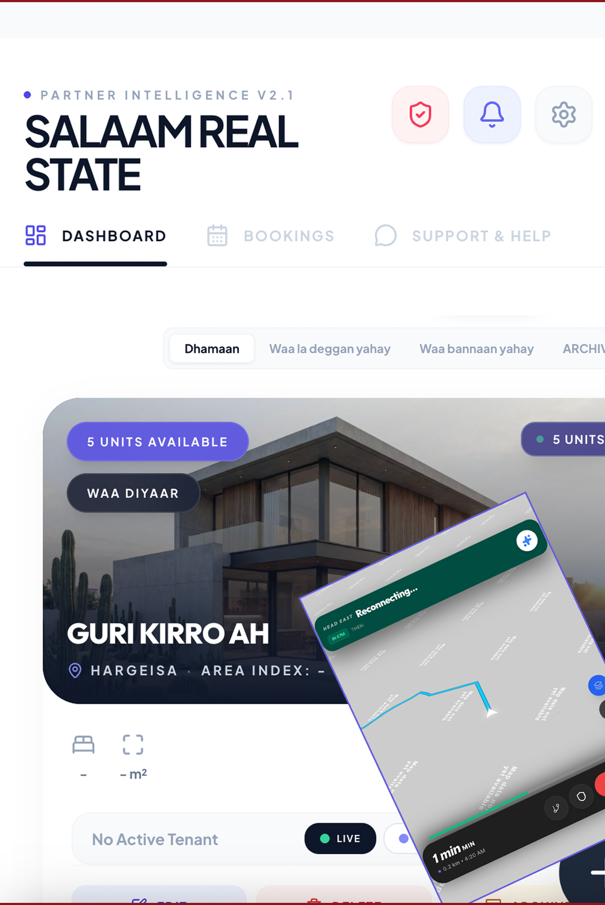 E-TILMAAN Application Dashboard Mockup